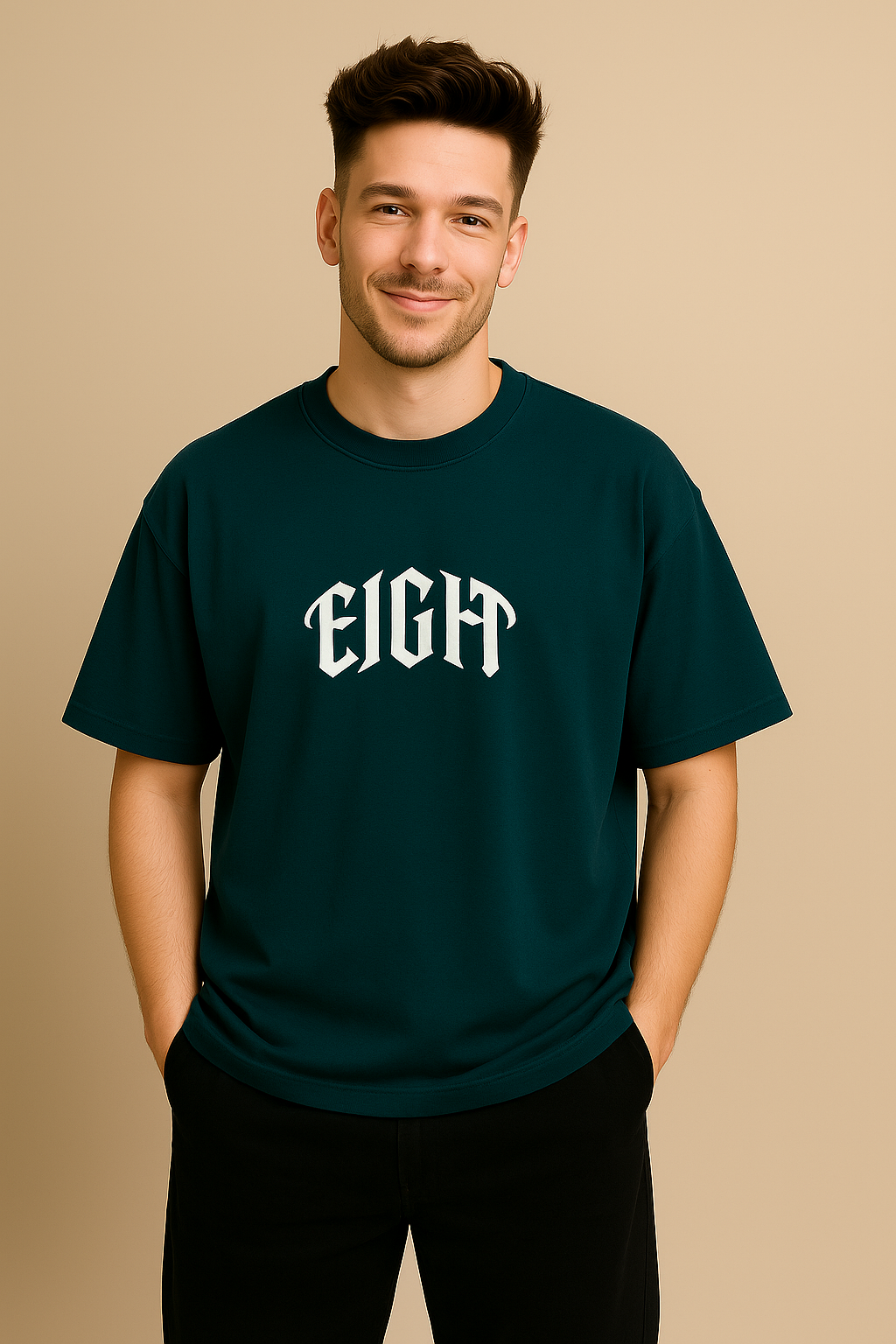 Down shoulder oversized tshirt
