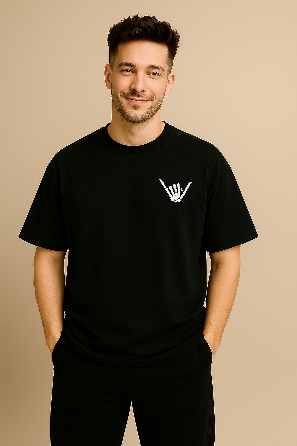 Oversized T shirt men black