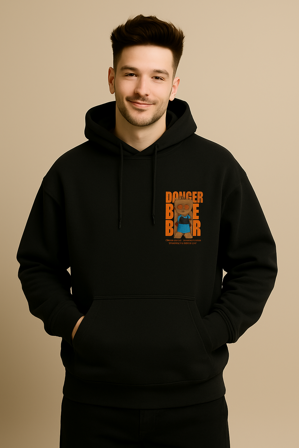 Danger Bear Hoodie – Black