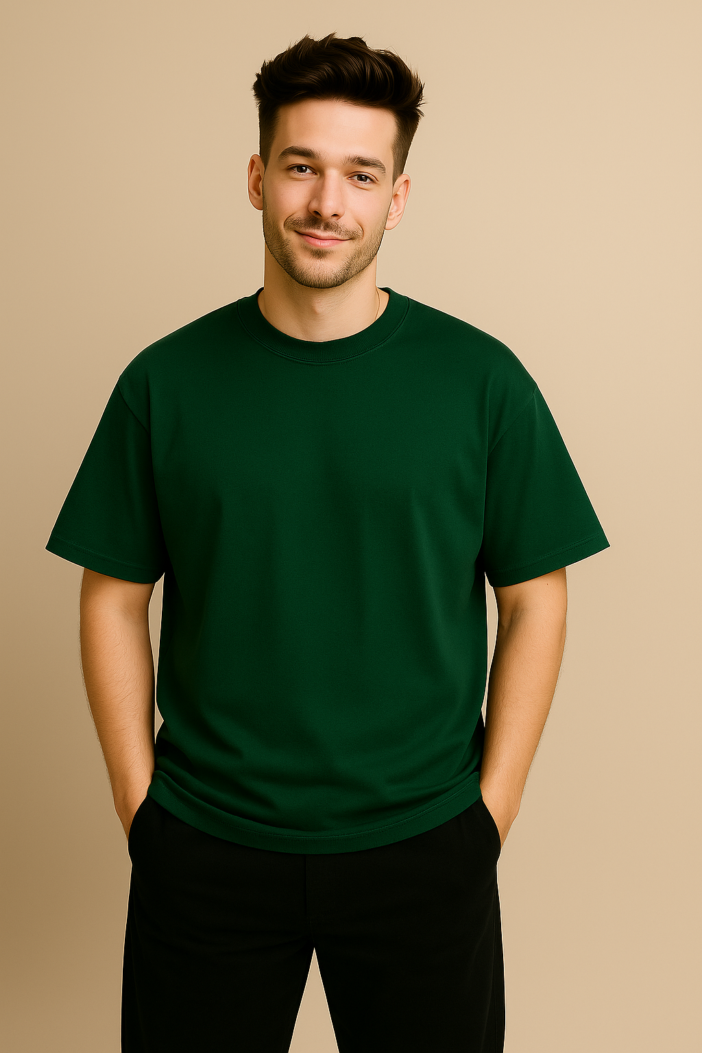 Classic Forest Green Street Tee – Front Print