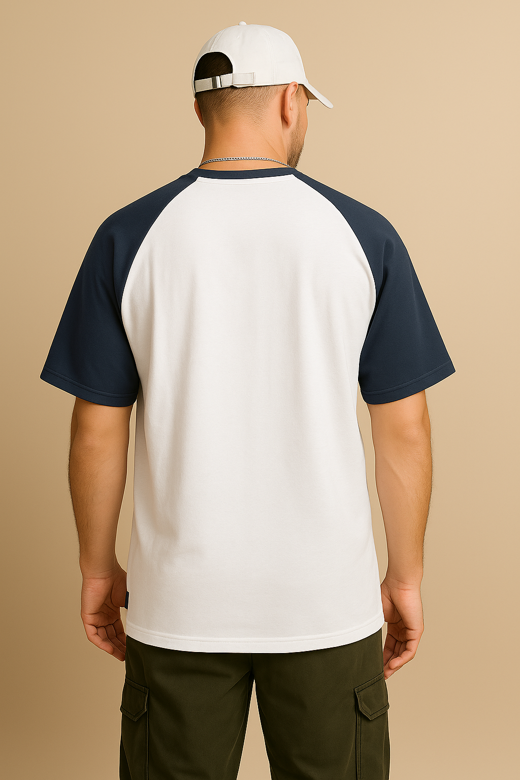 HAVANA Athleisure Raglan Tee – Navy & White