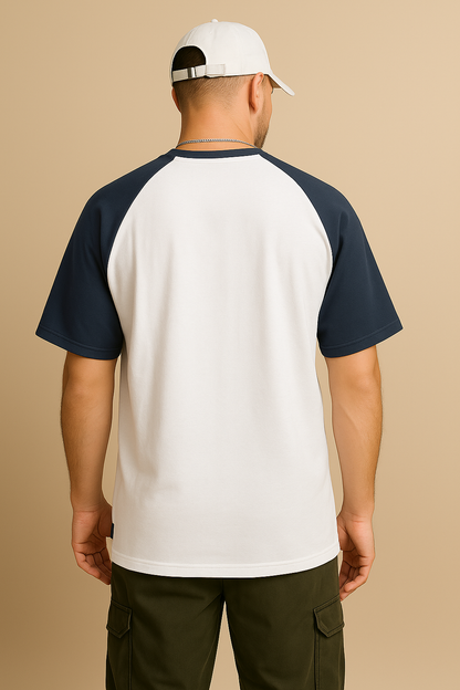 HAVANA Athleisure Raglan Tee – Navy & White